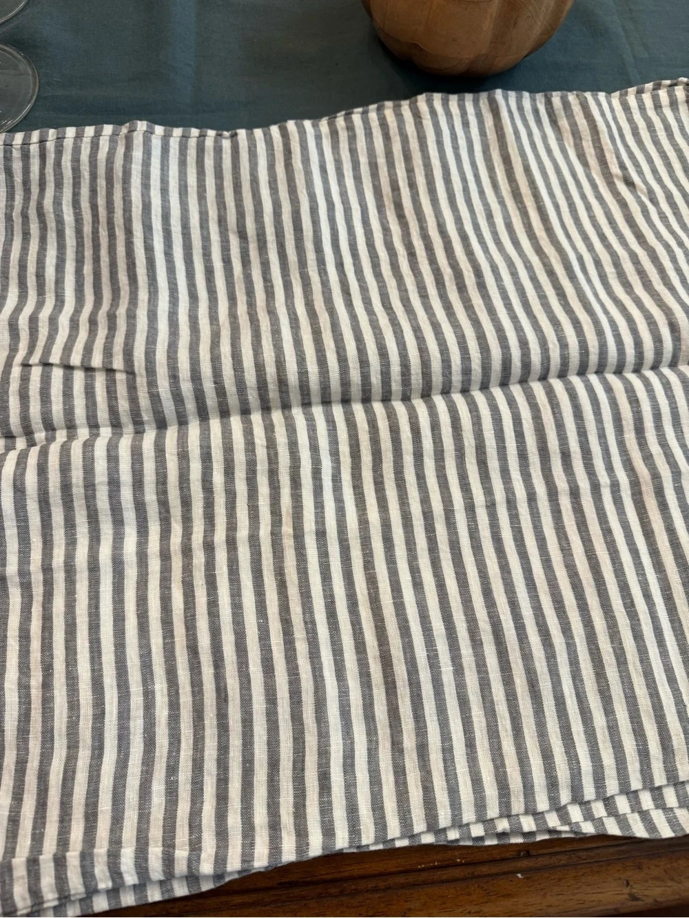 New Quince European Grey Striped Linen Pillowcase Set - Retail is 50